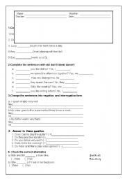 English worksheet: TEST