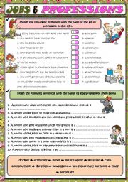 English Worksheet: Jobs and professions