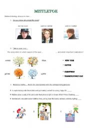 English Worksheet: MISTLETOE - JUTIN BIEBER