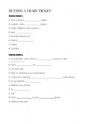 English Worksheet: BUYING A TRAIN TICKET