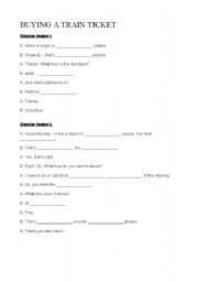 English worksheet: BUYING A TRAIN TICKET