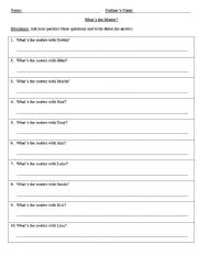 English Worksheet: Body Parts Dialogue