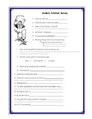 English worksheet: Interests survey