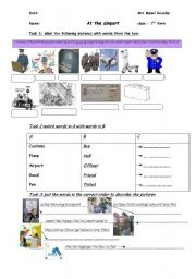 English Worksheet: AT THE AIRPORET