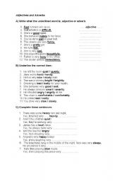 English Worksheet: ADJECTIVE OR ADVERB