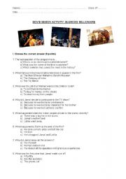 English Worksheet: Slumdog Millionaire Activity