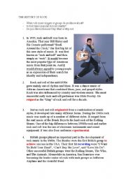 English Worksheet: The History of rock (Part 1)