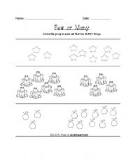 English Worksheet: few and many worksheet