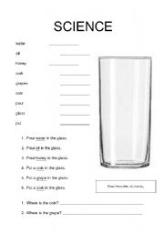 SCIENCE experiment sheet - ESL worksheet by pumpkinjuice86