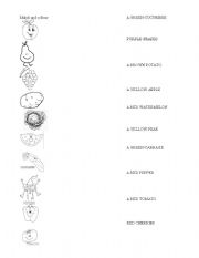 English worksheet: Fruit and Vegetables matching