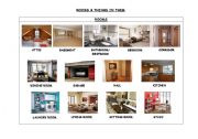 English Worksheet: ROOMS & THINGS IN THEM. ROOMS