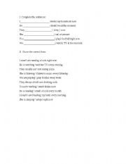 English Worksheet: present tense
