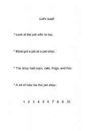 English Worksheet: Lets read (short vowel O