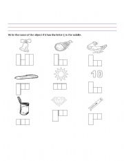 English Worksheet: medial 
