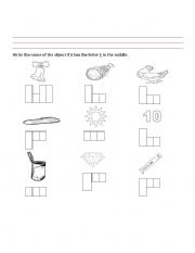 English worksheet: medial 