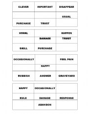 English Worksheet: Bingo Game for Vocabulary Practice