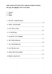 English worksheet: Present Perfect - yet and already