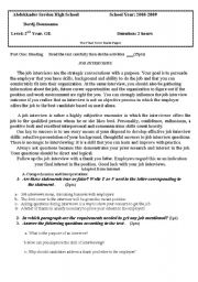 English Worksheet: Scond uear high school