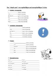 simple past  of regular and irregular verbs