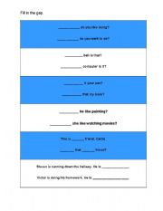 English Worksheet: Question gap fill
