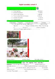 English Worksheet: English Secondary Schools 2