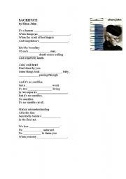 English worksheets: Sacrifice Elton John