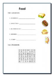 English Worksheet: Food