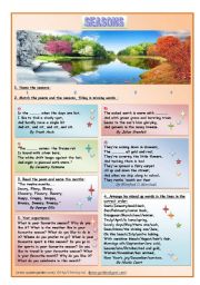 English Worksheet: Seasons