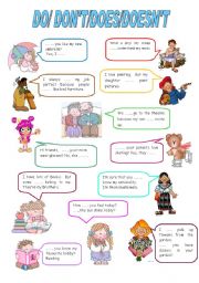 English Worksheet: DO,DOES,DONT, DOESNT