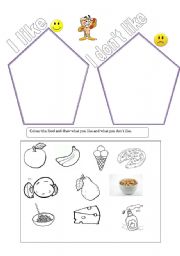 English Worksheet: Food that I like and dont like