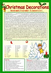 English Worksheet: CHRISTMAS DECORATIONS.