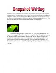 English worksheet: Snapshot Writing