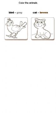 English worksheet: Color the animals