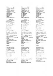 English worksheet: Birds flying high lyrics ready worksheet