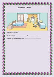 English Worksheet: Describing a room