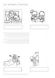 English worksheet: Greetings. Cut and Paste