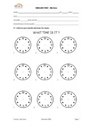 English Worksheet:  daily routine - test