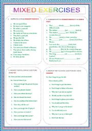 English Worksheet: MIXED EXERCISES - PRESENT PERFECT + ALREADY + YET