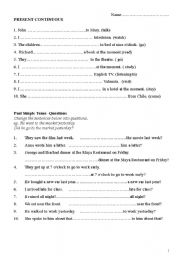 English worksheet: General test age 10+