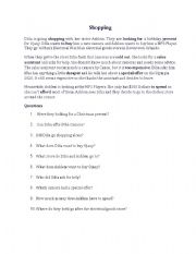 English Worksheet: Going Shopping