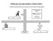 English worksheet: Theme Park Map