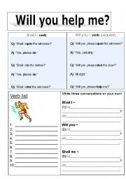 English Worksheet: Shall/Will