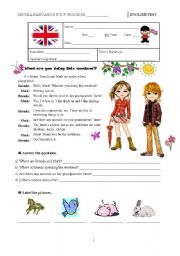 English Worksheet: Test A - 6th grade