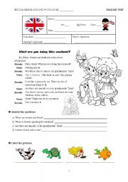 English Worksheet: Test B - 6th Grade