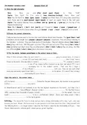 English Worksheet: revision tasks for 1st and 2nd formers