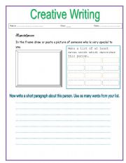 English Worksheet: creative writing