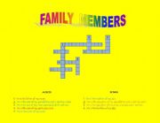 English Worksheet: Family members Crossword