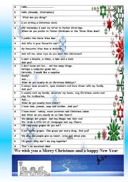 English worksheet: Christmas conversation