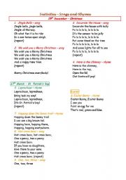 English Worksheet: festivities  - traditional songs and rhymes