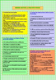 English Worksheet: Mixed active and passive voice